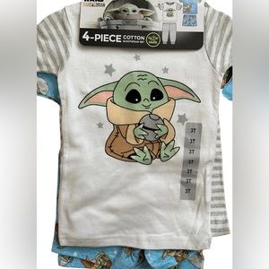 Star Wars Mandalorian Glow In The Dark 4-piece Cotton Pajama Set